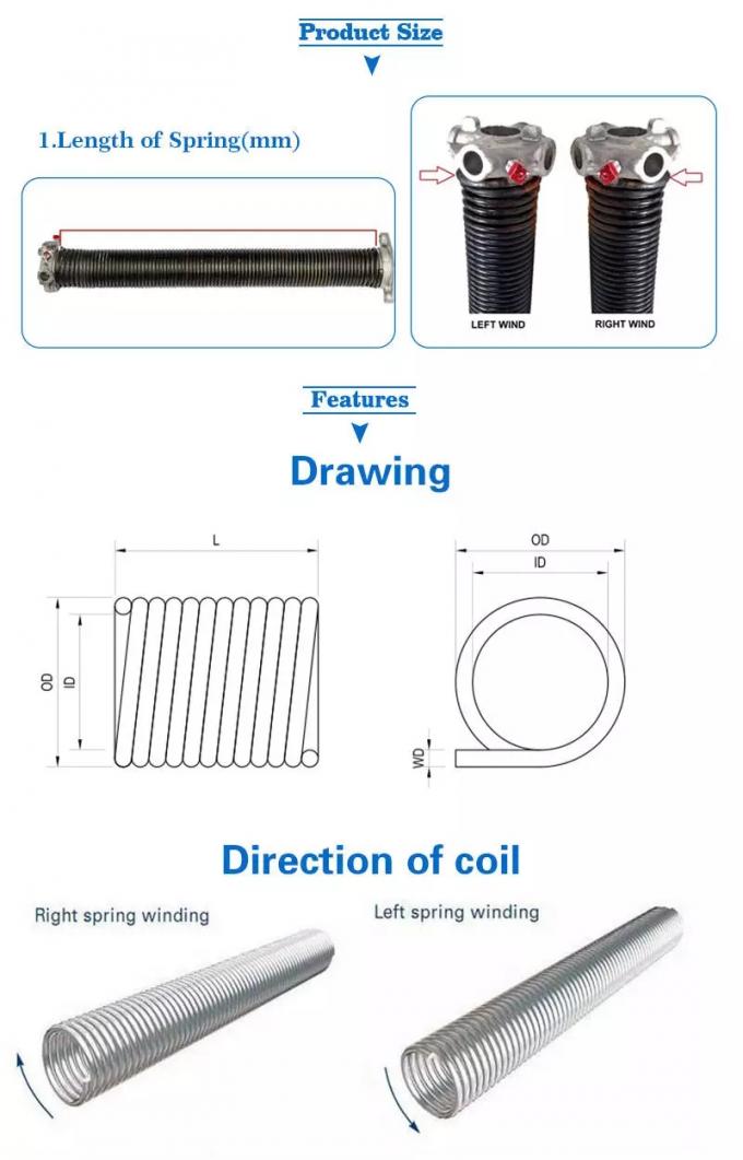 Torque Force Roller Door Spring , Garage Torsion Spring For Garage Doors