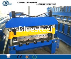 PLC Controlled Roof Panel Roll Forming Machine For 0.3 - 0.8mm Forming Thickness