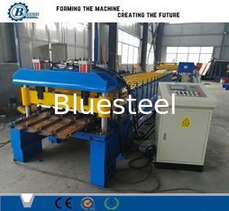 Metal Trapezoidal Shape Step Roof Tile Roof Roll Forming Machine With Pressing Device