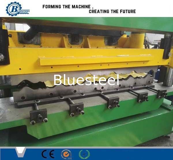Green Color Metal Steel Roof Tile Roll Forming Machine Hydraulic Cr12 Cutting Blades