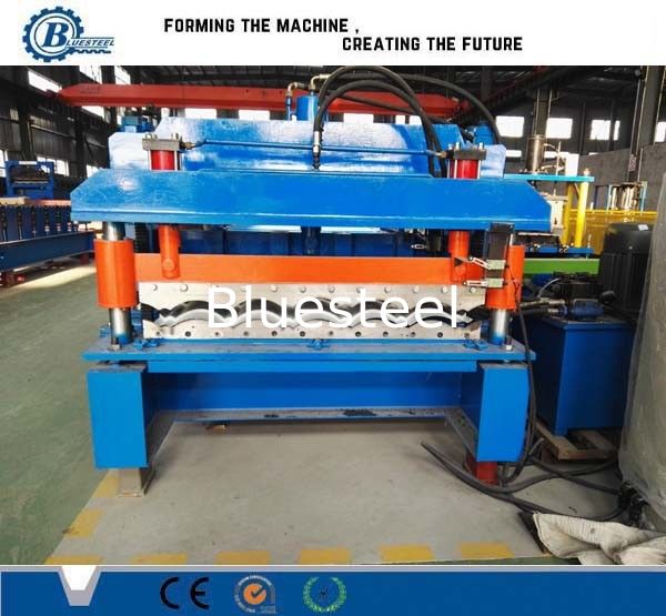 Color Coated Automatic Steel Iron Roofing Tile Roll Forming Machine For Steel Structure