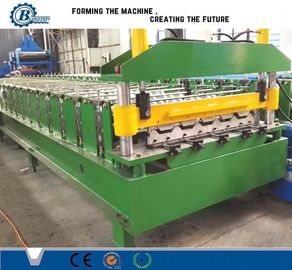 Chain Drive Roofing Tile Machine 5KW Hydraulic Cut 0.3-0.8mm Steel Sheet Roll Former